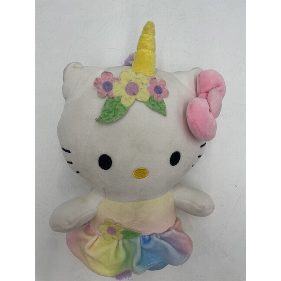 Sanrio Hello Kitty 10” Plush Unicorn Stuffed Animal Pastel - Picture 2 of 10